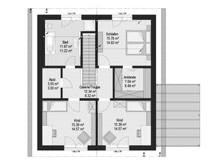 Fertighaus AVA von Haas Fertigbau Ausbauhaus ab 290014€, Satteldach-Klassiker Grundriss 2