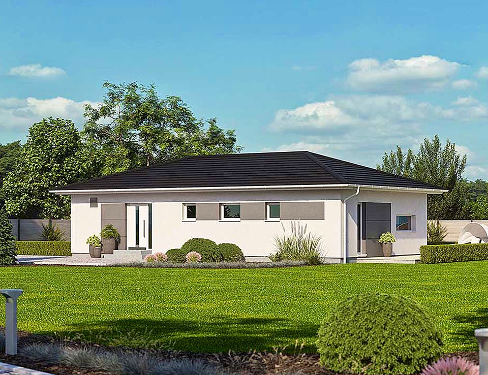 Fertighaus Haas BT 111 B von Haas Fertigbau Ausbauhaus ab 217000€, Bungalow Außenansicht 2