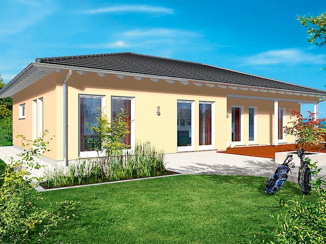 Fertighaus Haas B 131 von Haas Fertigbau Ausbauhaus ab 257000€, Bungalow Außenansicht 1