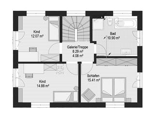 Fertighaus FREA von Haas Fertigbau Ausbauhaus ab 264332€, Cubushaus Grundriss 2