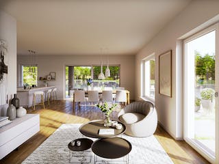 Fertighaus FREA von Haas Fertigbau Ausbauhaus ab 264332€, Cubushaus Innenansicht 1