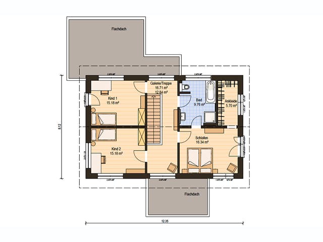 Fertighaus Haas MH Mannheim J 159 von Haas Fertigbau Ausbauhaus ab 241000€, Satteldach-Klassiker Grundriss 2