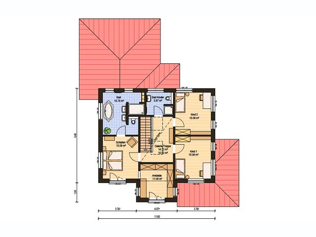 Fertighaus Haas MH Poing 187 von Haas Fertigbau Ausbauhaus ab 306000€, Stadtvilla Grundriss 2