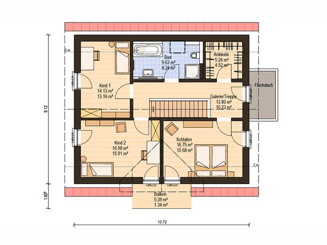 Fertighaus Haas O 155 A von Haas Fertigbau Ausbauhaus ab 235000€, Satteldach-Klassiker Grundriss 2