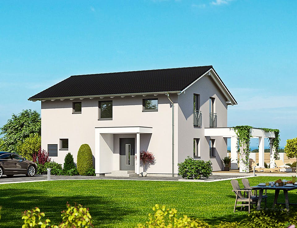 Fertighaus Haas S 155 B von Haas Fertigbau Ausbauhaus ab 235000€, Satteldach-Klassiker Außenansicht 1