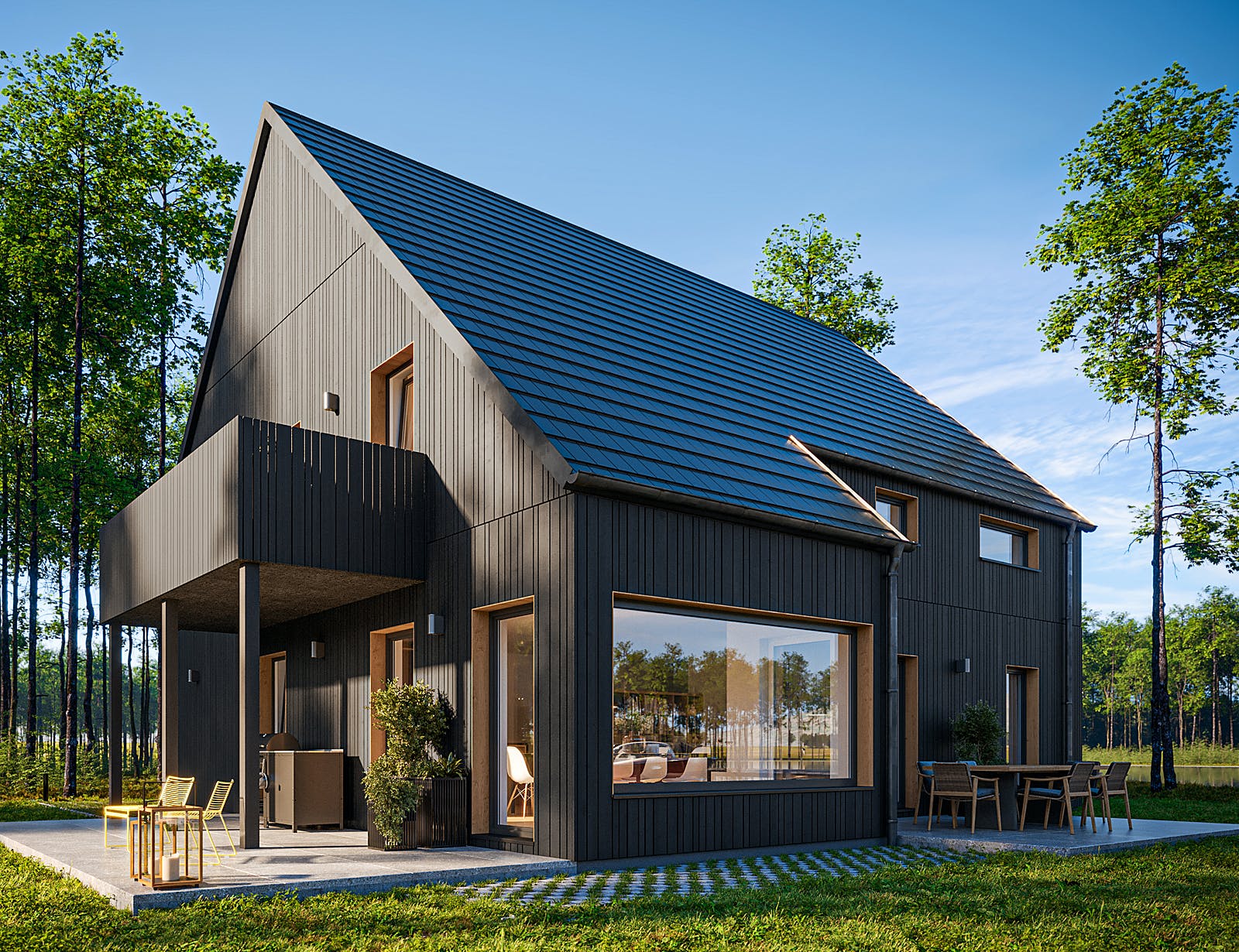 Fertighaus SELA von Haas Fertigbau - Mehrfamilienhäuser Ausbauhaus ab 365555€, Satteldach-Klassiker Außenansicht 1