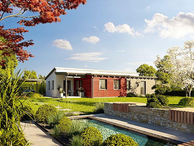 Fertighaus Bungalow 109 von Hanse Haus Schlüsselfertig ab 398682€, Bungalow Außenansicht 1