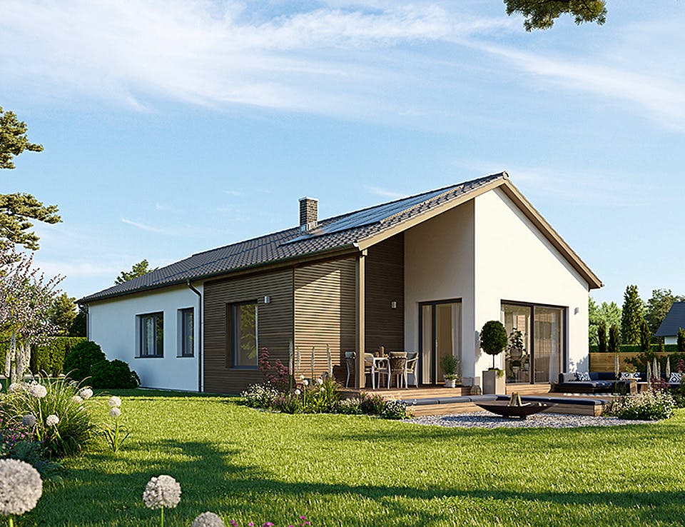 Fertighaus Bungalow 127 von Hanse Haus Schlüsselfertig ab 390951€, Bungalow Außenansicht 1