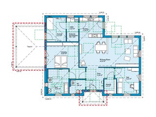 Fertighaus Bungalow 139 von Hanse Haus Schlüsselfertig ab 437172€, Bungalow Grundriss 1
