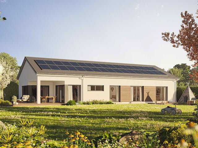 Fertighaus Bungalow 169 von Hanse Haus Schlüsselfertig ab 550247€, Bungalow Außenansicht 1 Fertighaus Bungalow 169 von Hanse Haus Schlüsselfertig ab 550247€, Bungalow Außenansicht 1