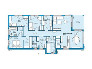 Fertighaus Bungalow 169 von Hanse Haus, Bungalow Grundriss 1