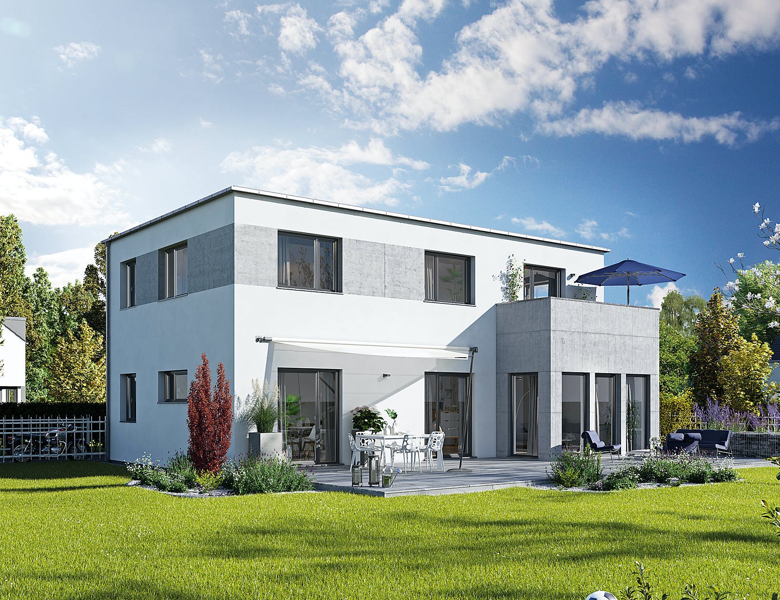 Fertighaus Cubus 148 von Hanse Haus Schlüsselfertig ab 402182€, Cubushaus Außenansicht 1