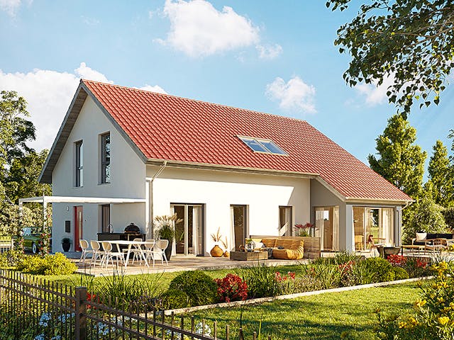 Fertighaus Duo 210 von Hanse Haus, Satteldach-Klassiker Außenansicht 1