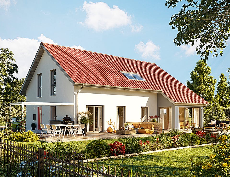 Fertighaus Duo 210 von Hanse Haus Schlüsselfertig ab 521130€, Satteldach-Klassiker Außenansicht 1