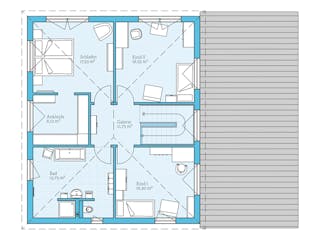 Fertighaus Duo 225 von Hanse Haus, Stadtvilla Grundriss 2