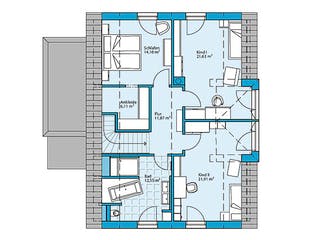Fertighaus Variant 192 von Hanse Haus, Satteldach-Klassiker Grundriss 2