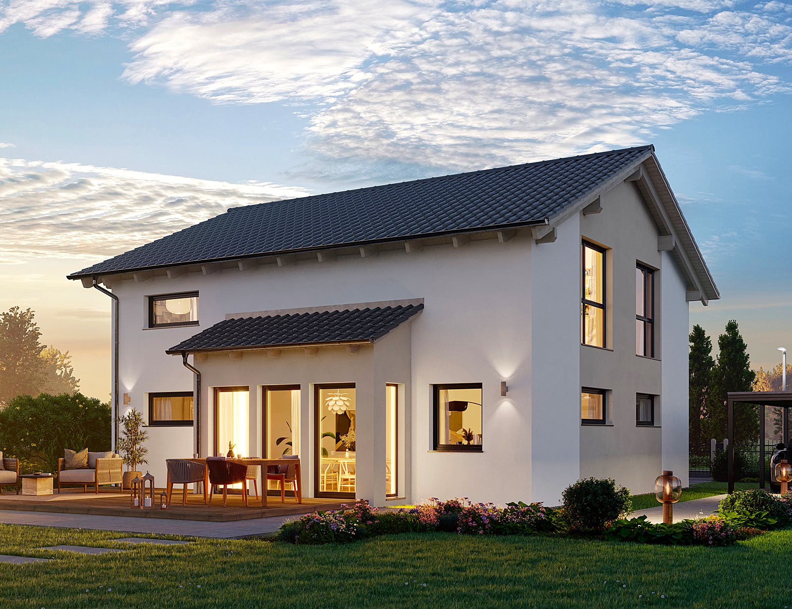 Fertighaus Variant 25-166 von Hanse Haus Schlüsselfertig ab 409857€, Satteldach-Klassiker Außenansicht 1