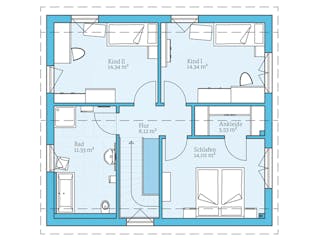 Fertighaus Variant 25-135 von Hanse Haus Schlüsselfertig ab 384377€, Satteldach-Klassiker Grundriss 2