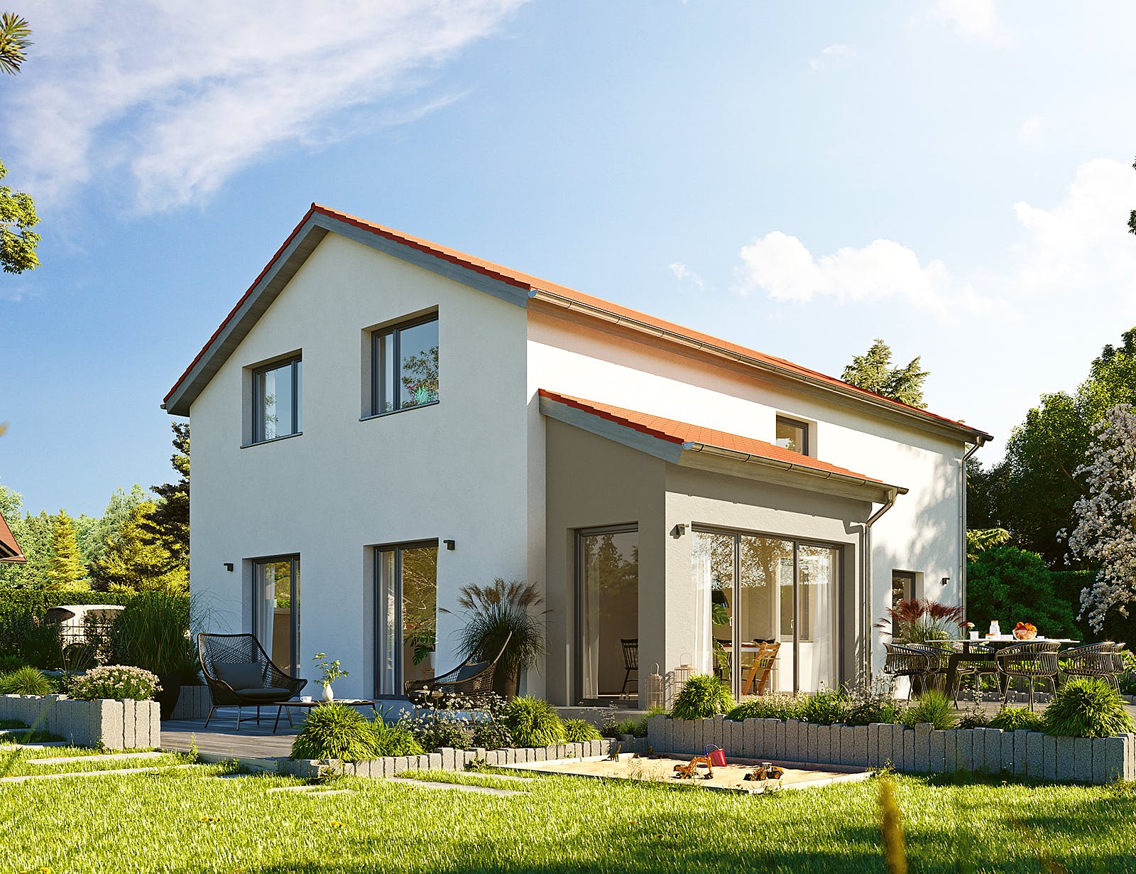 Fertighaus Variant 25-150 von Hanse Haus Schlüsselfertig ab 402306€, Satteldach-Klassiker Außenansicht 1