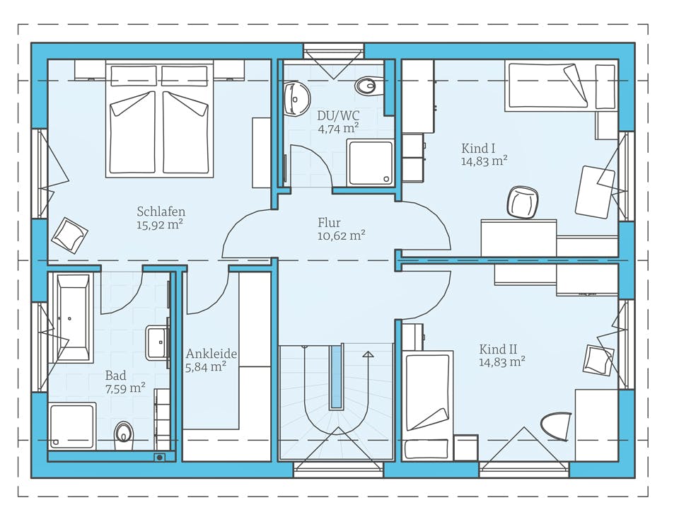 Fertighaus Variant 25-150 von Hanse Haus Schlüsselfertig ab 402306€, Satteldach-Klassiker Grundriss 2