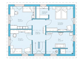 Fertighaus Variant 25-165 von Hanse Haus, Satteldach-Klassiker Grundriss 2