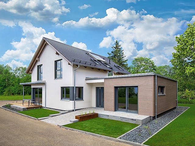 Fertighaus Variant 35-173 von Hanse Haus Schlüsselfertig ab 450927€, Satteldach-Klassiker Außenansicht 1