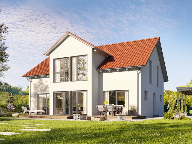 Fertighaus Variant 35-184 von Hanse Haus Schlüsselfertig ab 461339€, Satteldach-Klassiker Außenansicht 1