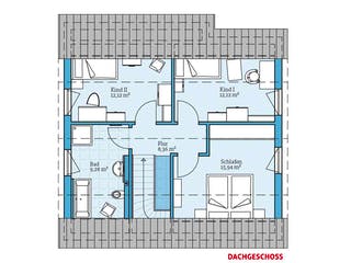 Fertighaus Variant 45-130 von Hanse Haus, Satteldach-Klassiker Grundriss 2