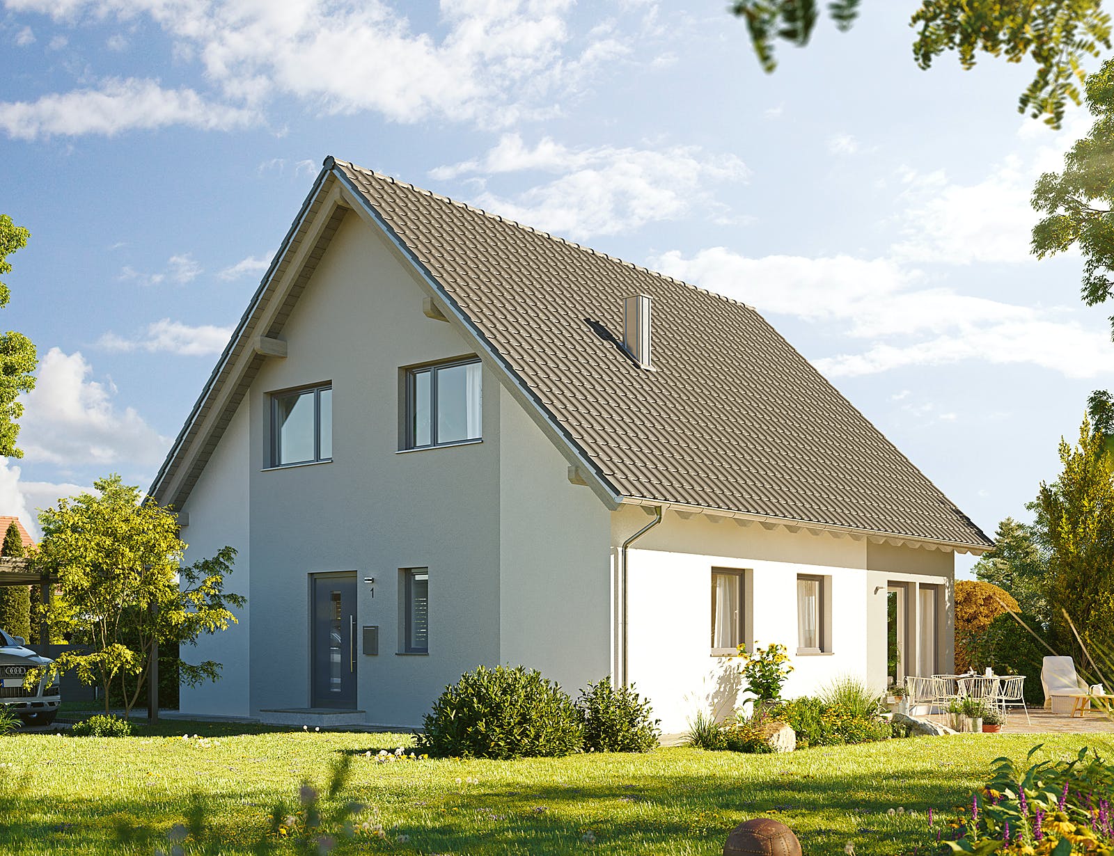 Fertighaus Variant 45-154 von Hanse Haus Schlüsselfertig ab 392068€, Satteldach-Klassiker Außenansicht 1