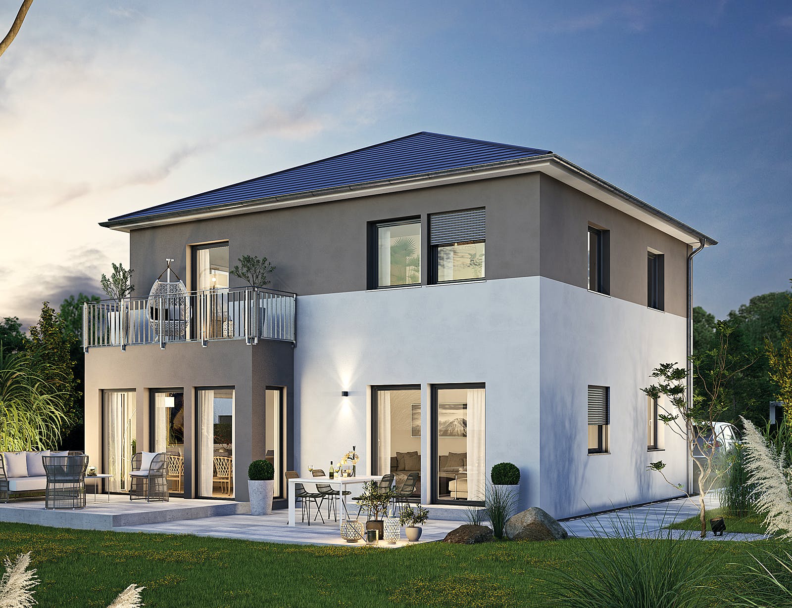 Fertighaus Villa 134 von Hanse Haus Schlüsselfertig ab 379584€, Stadtvilla Außenansicht 1