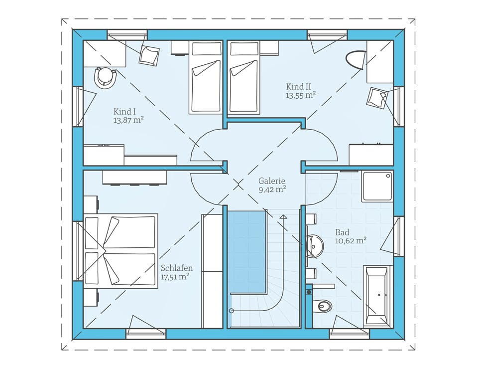 Fertighaus Villa 134 von Hanse Haus Schlüsselfertig ab 379584€, Stadtvilla Grundriss 2