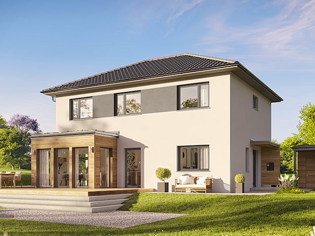 Fertighaus Villa 142 von Hanse Haus Schlüsselfertig ab 427535€, Stadtvilla Außenansicht 1