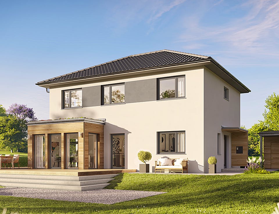 Fertighaus Villa 142 von Hanse Haus Schlüsselfertig ab 402908€, Stadtvilla Außenansicht 1