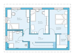 Fertighaus Vita 138 von Hanse Haus Schlüsselfertig ab 396122€, Pultdachhaus Grundriss 2