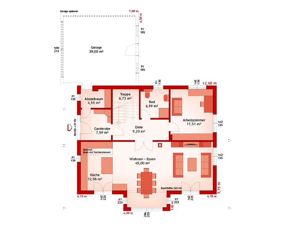 Fertighaus Classic 216 W von HARTL HAUS Schlüsselfertig ab 635970€, Stadtvilla Grundriss 1