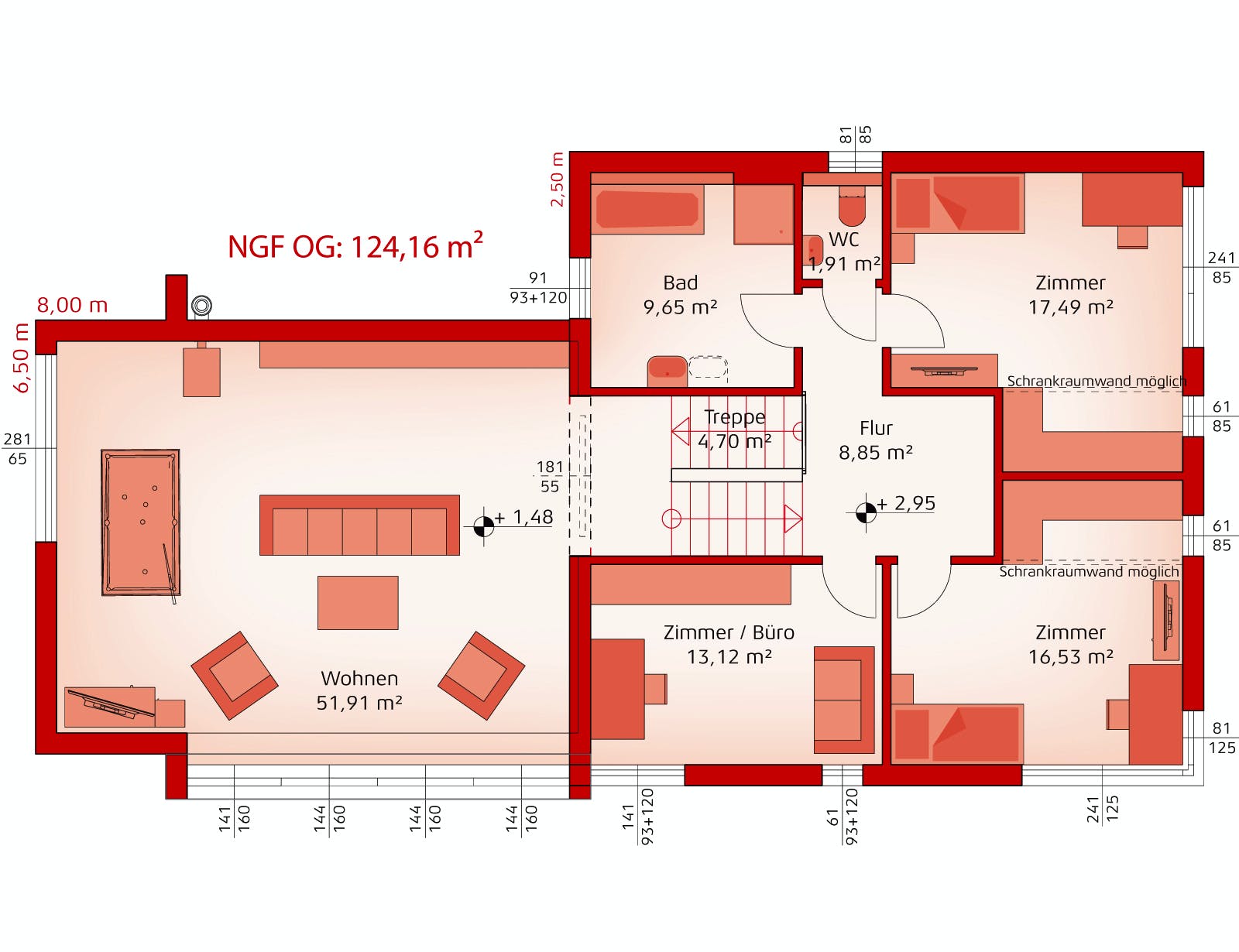 Fertighaus Liberty 194 F von HARTL HAUS Schlüsselfertig ab 707700€, Cubushaus Grundriss 2