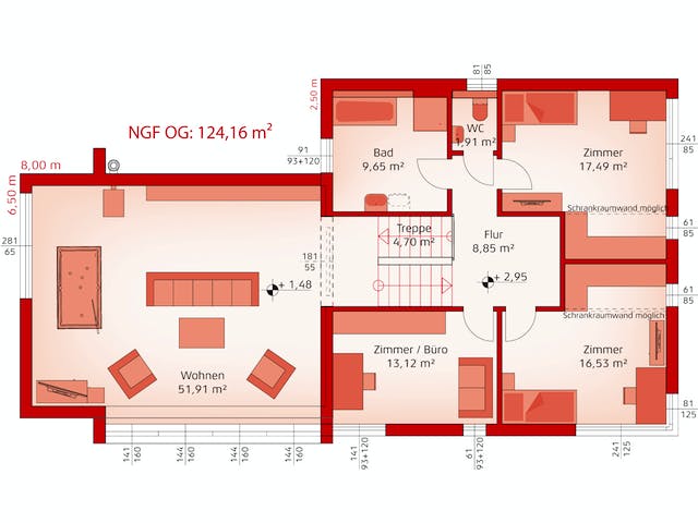 Fertighaus Liberty 194 F von HARTL HAUS Schlüsselfertig ab 707700€, Cubushaus Grundriss 2