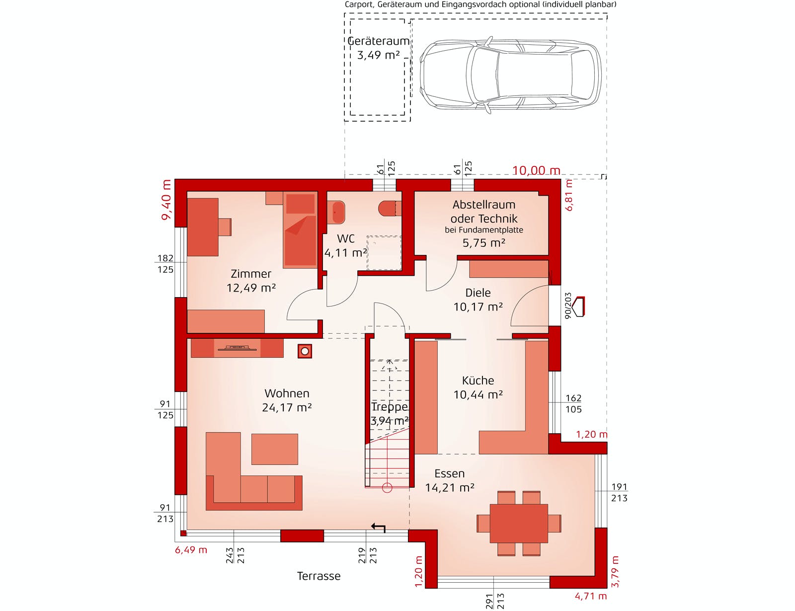 Fertighaus Style 163 W von HARTL HAUS Schlüsselfertig ab 514940€, Stadtvilla Grundriss 1