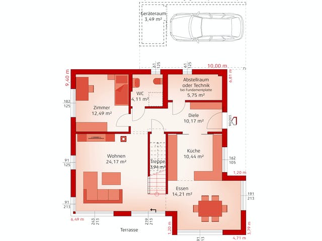 Fertighaus Style 163 W von HARTL HAUS Schlüsselfertig ab 514940€, Stadtvilla Grundriss 1