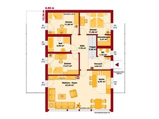 Fertighaus Trend 100 P von HARTL HAUS Schlüsselfertig ab 336760€, Bungalow Grundriss 1