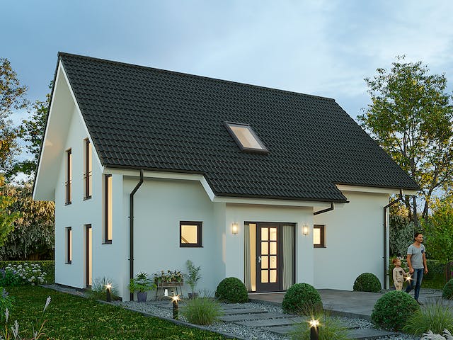 Massivhaus Landhaus Bernau von Hauswärts Consulting Schlüsselfertig ab 299000€, Satteldach-Klassiker Außenansicht 1