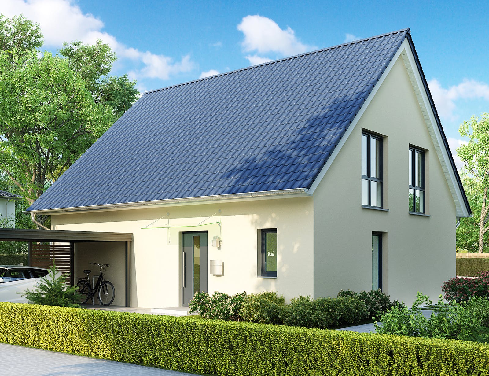 Massivhaus Berlin von HELMA MASSIVHAUS Schlüsselfertig ab 362650€, Satteldach-Klassiker Außenansicht 2