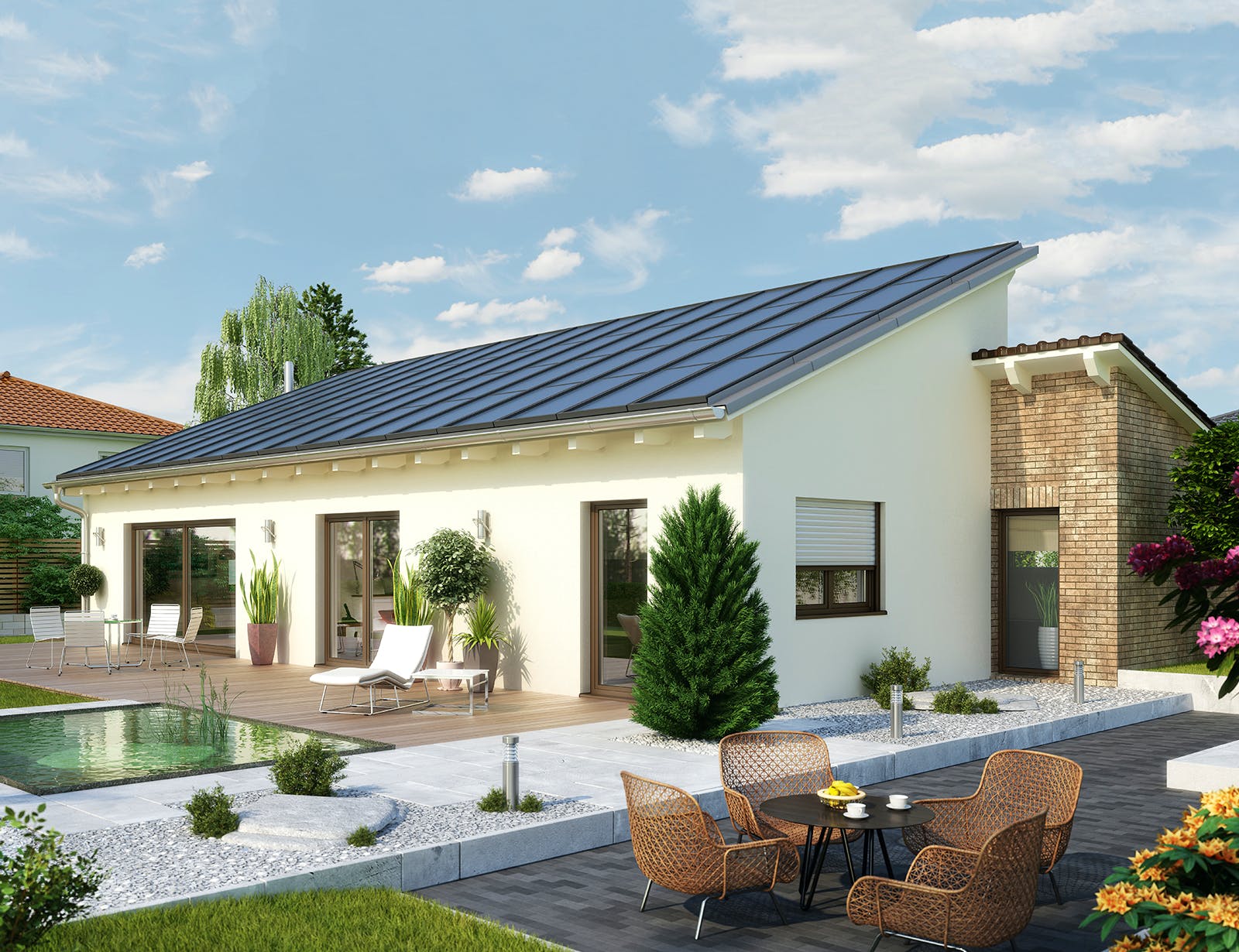 Massivhaus Cuxhaven von HELMA MASSIVHAUS Schlüsselfertig ab 359950€, Bungalow Außenansicht 1