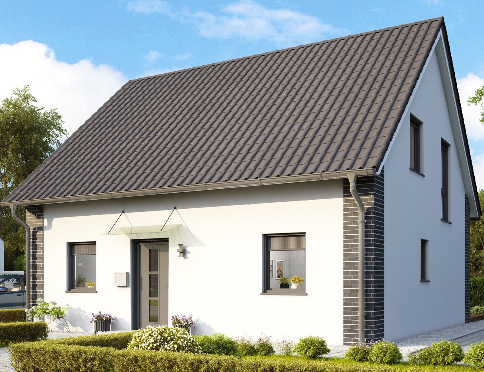 Massivhaus Davos von HELMA MASSIVHAUS Schlüsselfertig ab 303700€, Satteldach-Klassiker Außenansicht 2