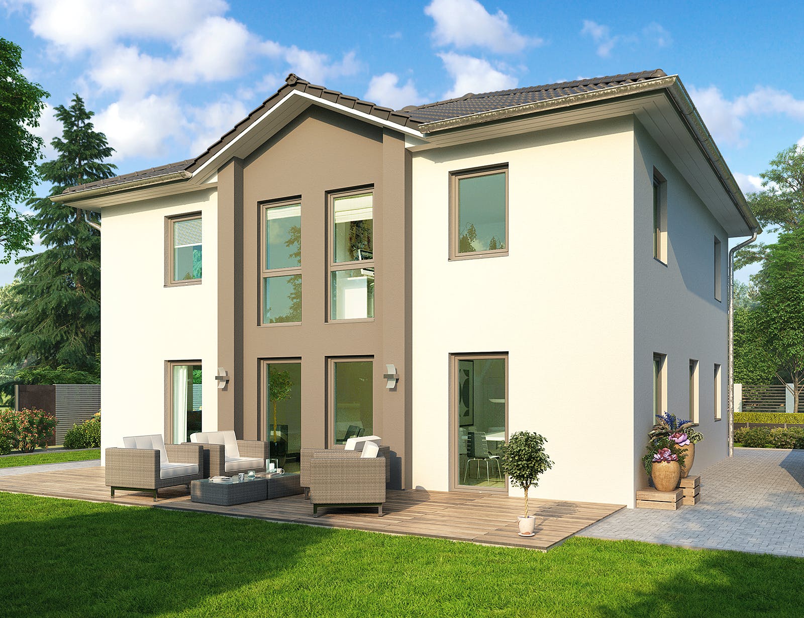 Massivhaus Dresden von HELMA MASSIVHAUS Schlüsselfertig ab 364050€, Stadtvilla Außenansicht 1