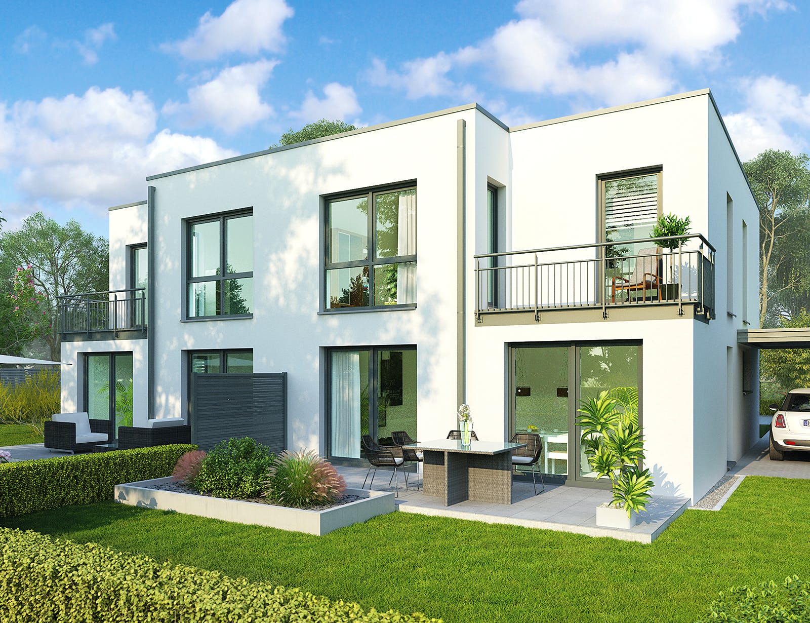 Massivhaus Glasgow von HELMA MASSIVHAUS Schlüsselfertig ab 315250€, Cubushaus Außenansicht 1