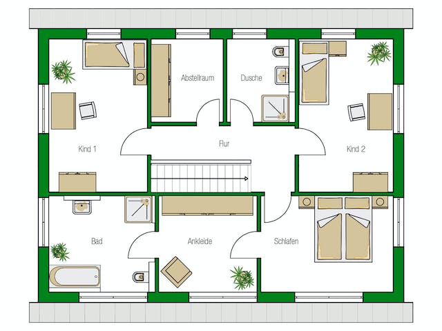 Massivhaus Konstanz von HELMA MASSIVHAUS Schlüsselfertig ab 400250€, Satteldach-Klassiker Grundriss 2