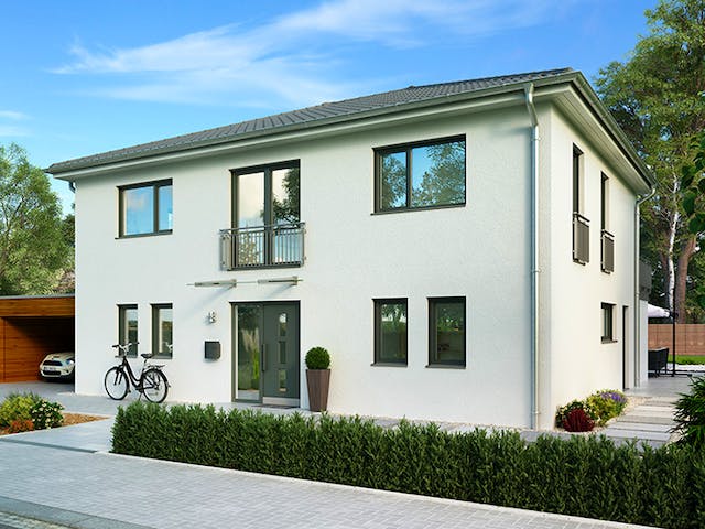 Massivhaus Lausanne von HELMA MASSIVHAUS Schlüsselfertig ab 461050€, Stadtvilla Außenansicht 1