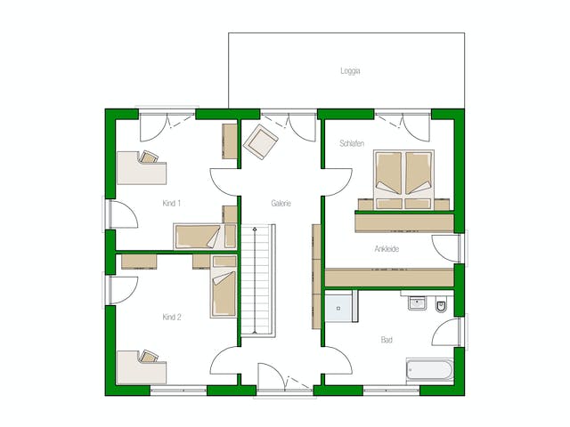 Massivhaus Lausanne von HELMA MASSIVHAUS Schlüsselfertig ab 461050€, Stadtvilla Grundriss 2