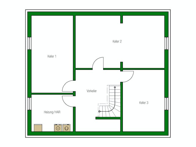 Massivhaus Leipzig von HELMA MASSIVHAUS Schlüsselfertig ab 420900€, Satteldach-Klassiker Grundriss 3